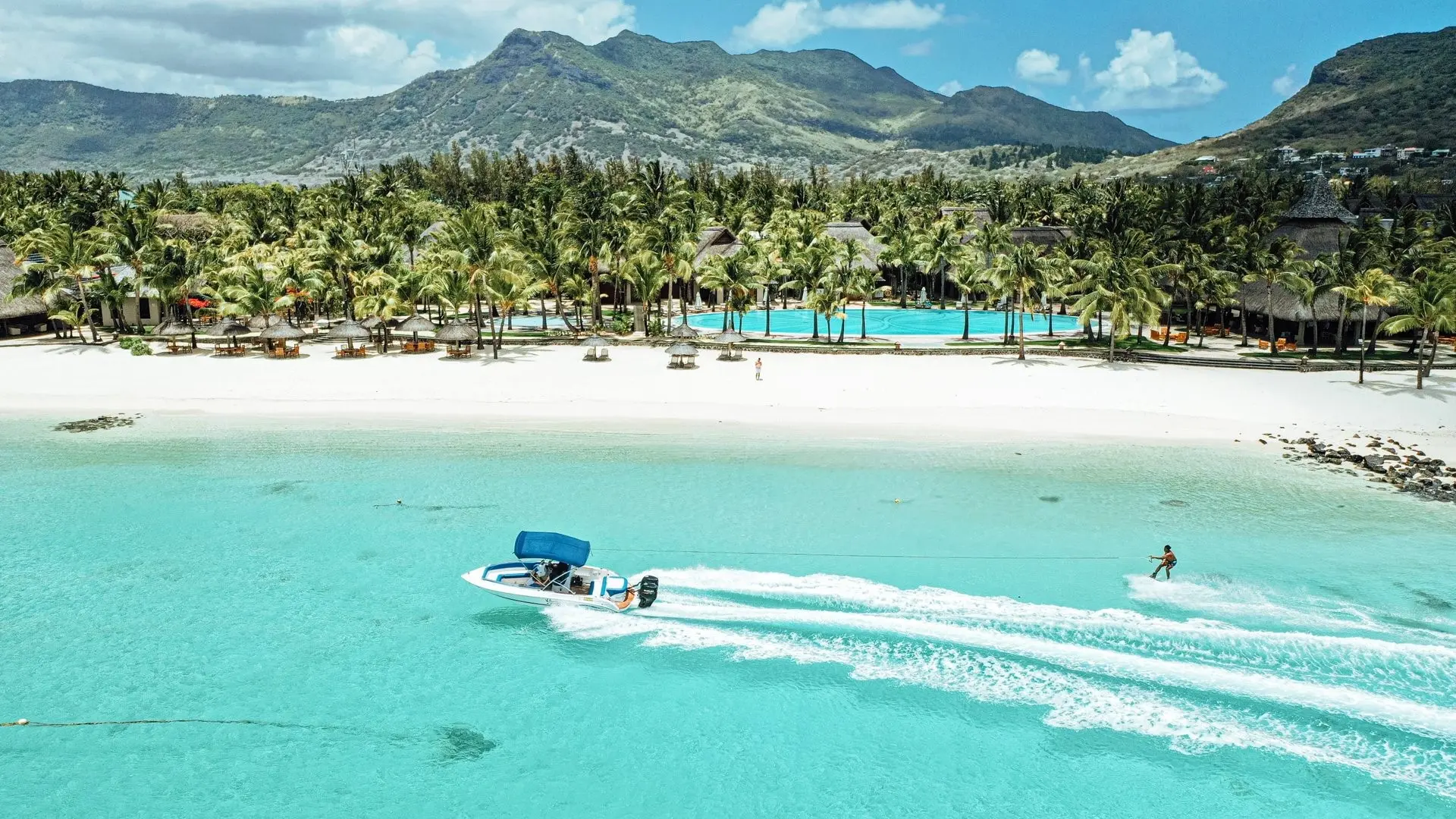 Waterskiing at Paradis Beachcomber Golf Resort and Spa Mauritius